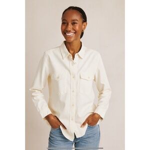 GOOD AMERICAN SHIRT NWT S CLOUD WHITE IVORY WESTERN CASUAL MINIMALIST CLASSIC